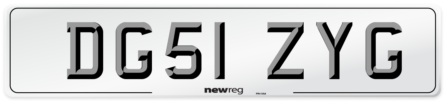 DG51 ZYG Number Plate from New Reg
